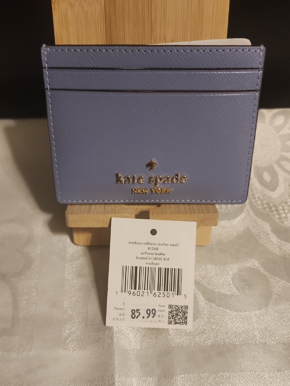 Kate Spade Madison Saffiano Leather Card Case with Gold Logo